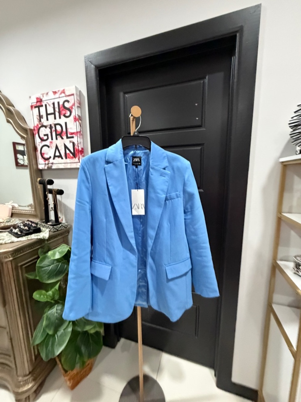 Zara Light Blue Single-Breasted Blazer - Picture 5 of 10